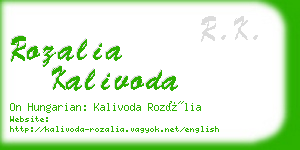 rozalia kalivoda business card